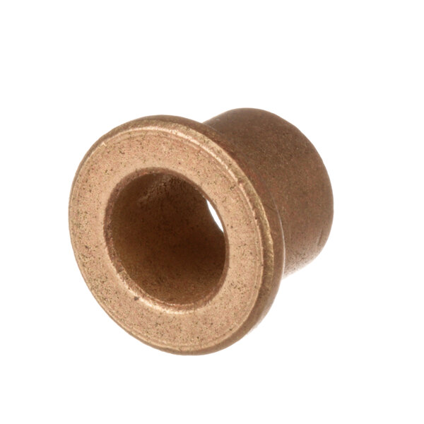 A close-up of a small bronze bushing.
