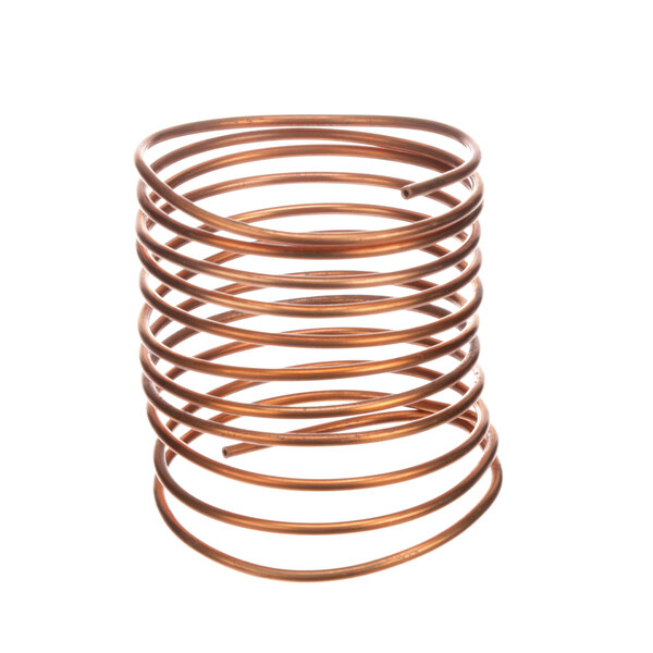 A close-up of a copper cap tube coil.