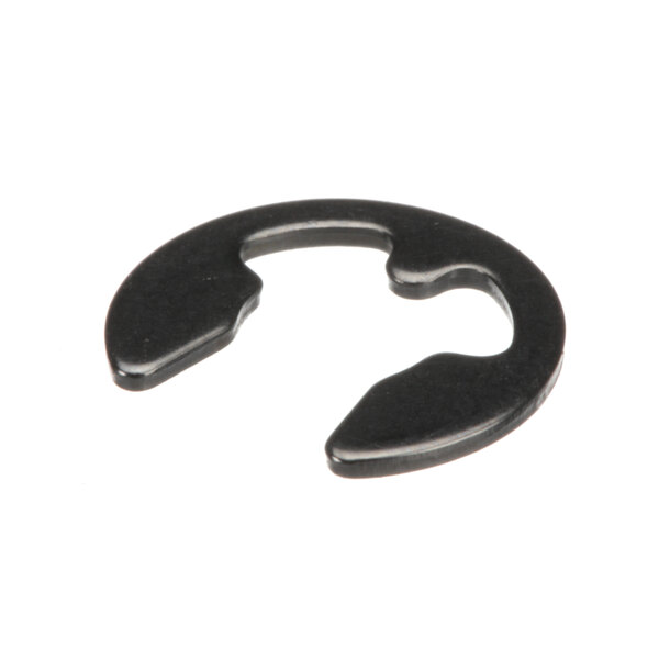 A black metal C-Clip with a hole in the middle.