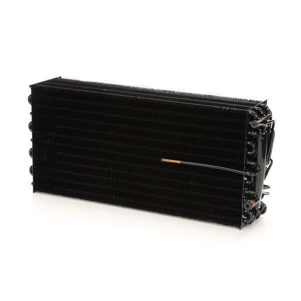 A black Norlake evaporator coil with a white background.