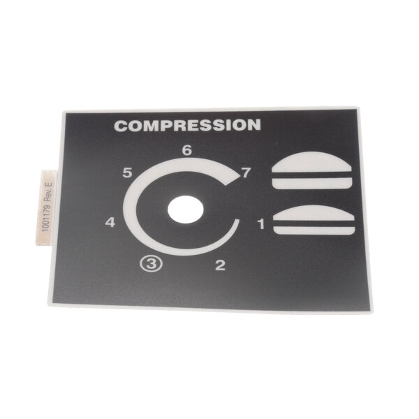 A black and white rectangular label with the word "compression" in white text.