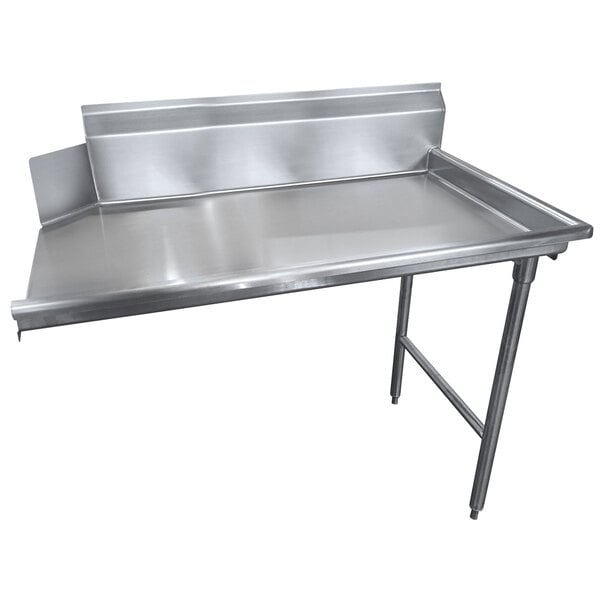 A stainless steel Advance Tabco dishtable with a clean straight design on a counter.