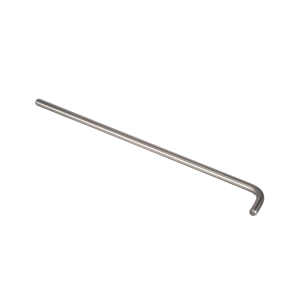 A stainless steel long handle rod with a hexagon shaped end.