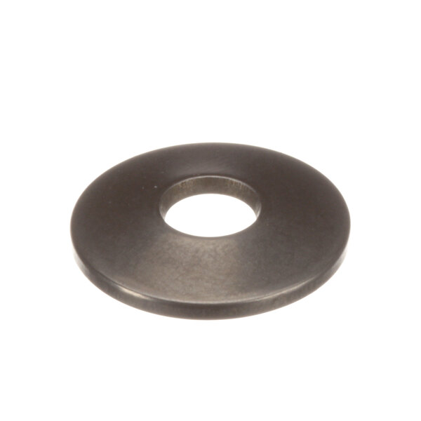A round metal Cleveland Bellville washer with a hole in the middle.