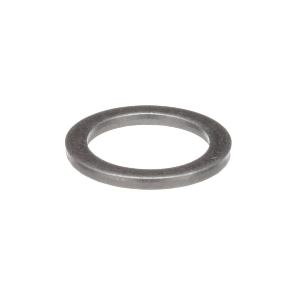 A black rubber spacer with a metal ring.