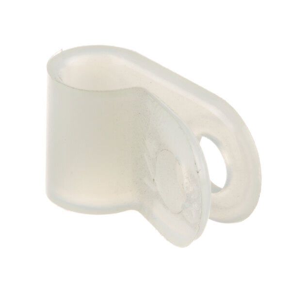 A white plastic BevLes clamp.