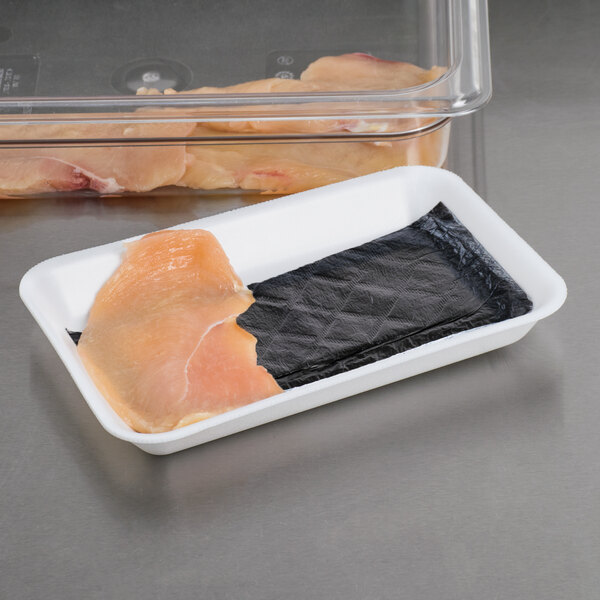 Black 4" x 7" Absorbent Meat, Fish and Poultry Pad 40 Grams 2000/Case