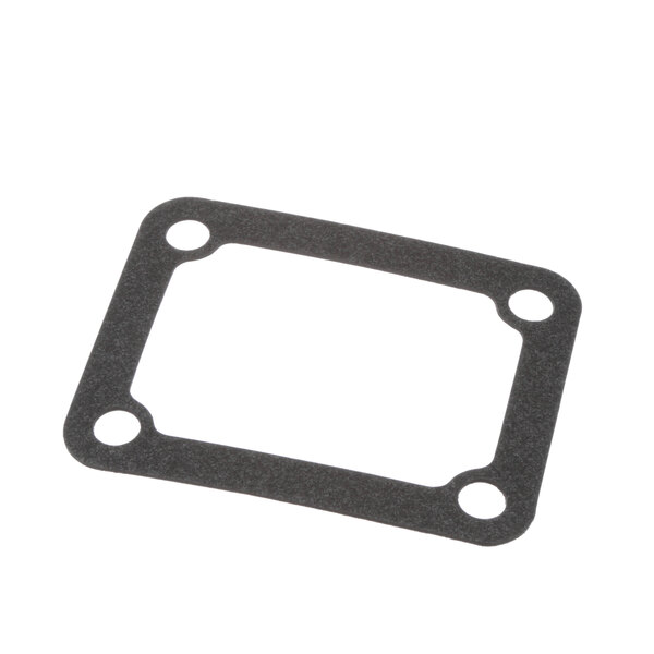 A black Stero gasket with two holes.