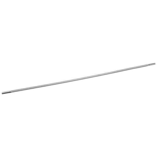A long metal rod with a handle on a white background.