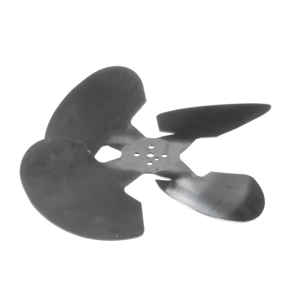 A SaniServ metal fan blade with two blades on a white background.