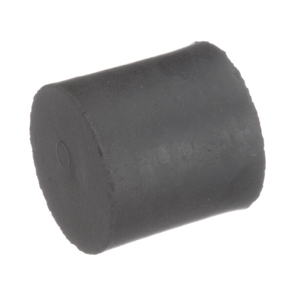 A black rubber cylinder with a circle in the middle.