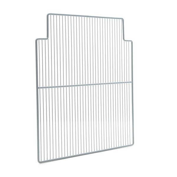 A white metal wire shelf grid for a Master-Bilt 3 door refrigerator.