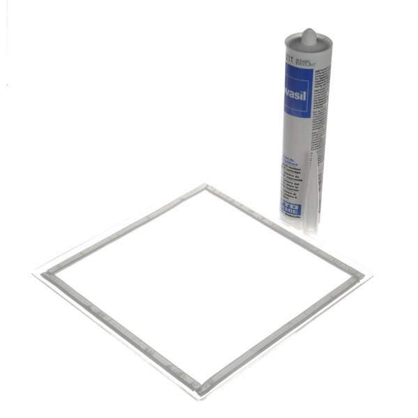 An Electrolux glass kit box with a white square and a white tube with a blue label.
