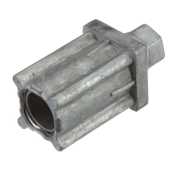 A Frymaster adjustable metal leg connector with a nut.