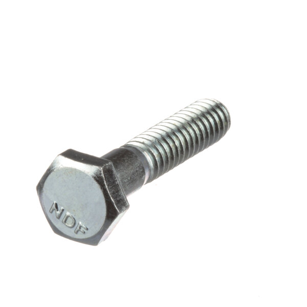 A stainless steel hex head bolt with a hex head.