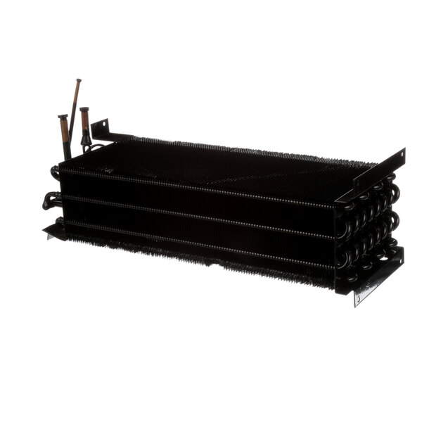 A black rectangular Norlake evaporator coil with metal rods.