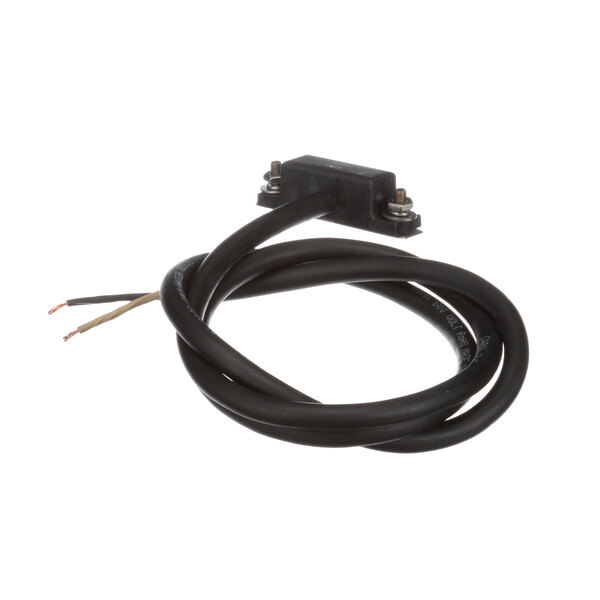 A black cable with a black plastic connector and a black wire.