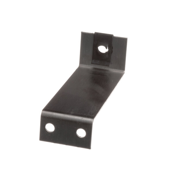 A black metal bracket with holes on the side.