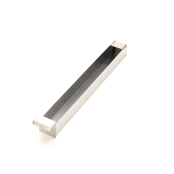 A long rectangular metal drawer with a black strip.