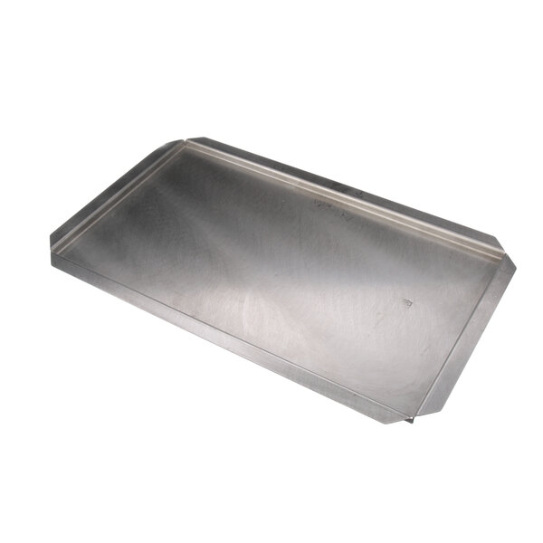 A stainless steel Henny Penny 31417 tray with a handle.