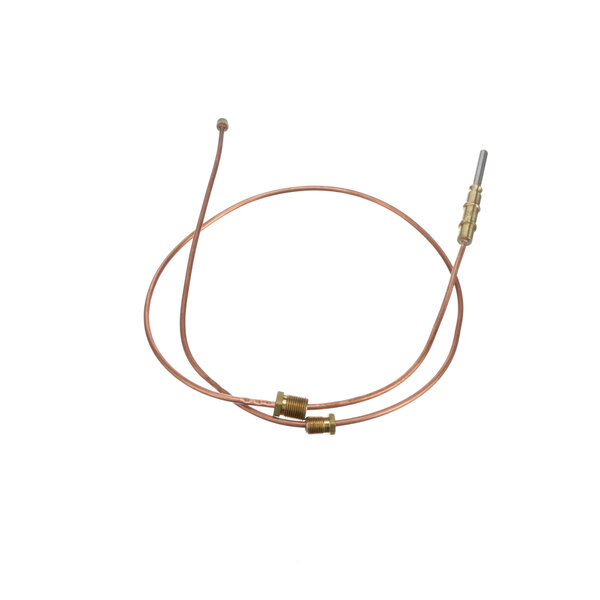 A copper wire with a brass connector.