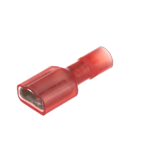 A red US Range female electrical connector.