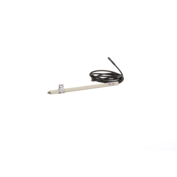 A white spark electrode with a white plug and black cord.