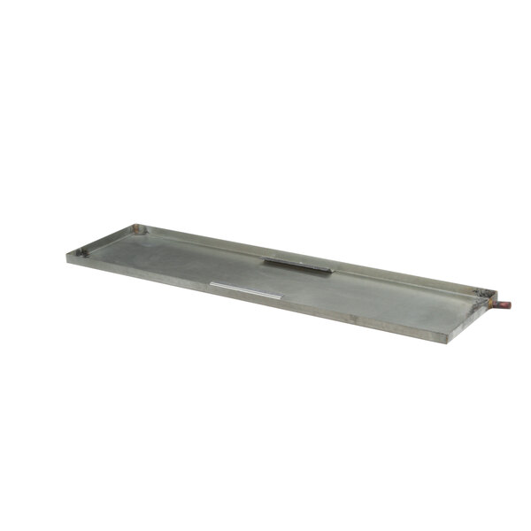 A metal tray with a handle, the Norlake 029827 Evap Pan.