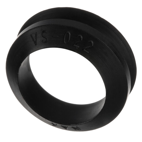 A black rubber Hobart V ring seal with writing on it.