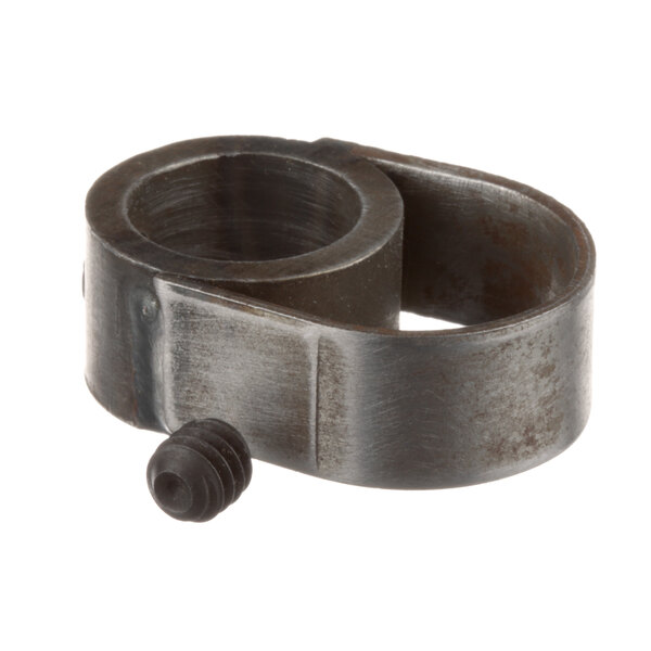 A metal ring with a screw and a nut attached to it.