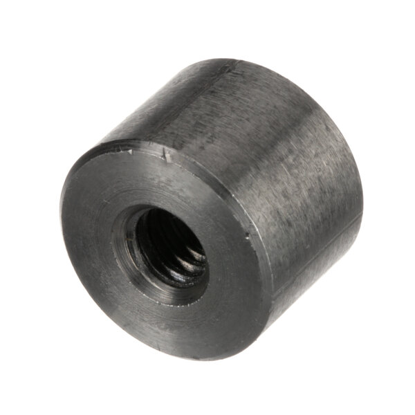 A round metal Henny Penny spacer with a black threaded nut.