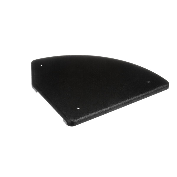 A black plastic left hand door plate with holes.