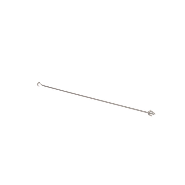 A long thin silver metal rod with a hook on the end.