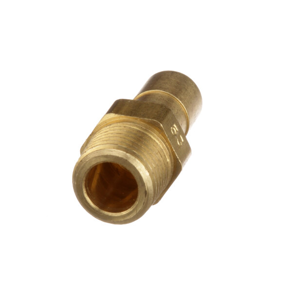 A close-up of a brass threaded male connector for a Groen igniter tube.
