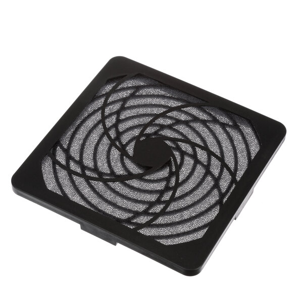 A black square Middleby Marshall air filter with a spiral pattern.