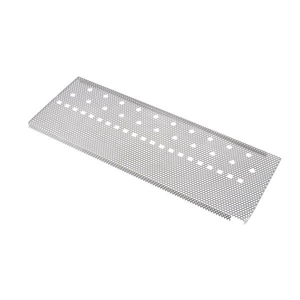 A metal mesh columnating plate with holes.