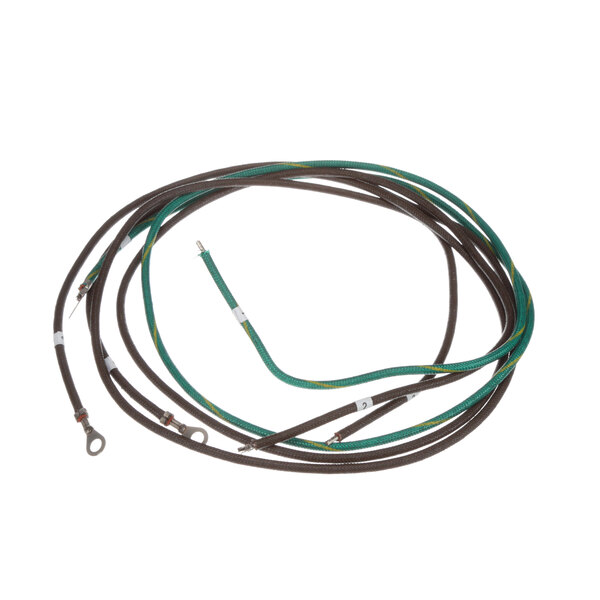 A green and brown wire set with a green wire.