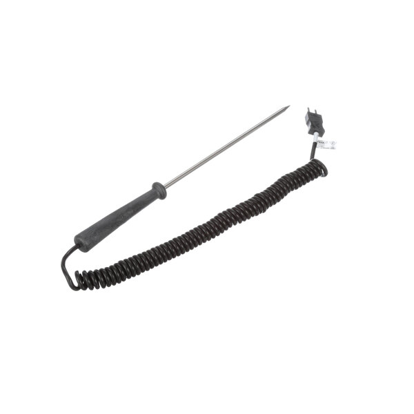 A black cord with a metal handle on a Henny Penny meat probe.