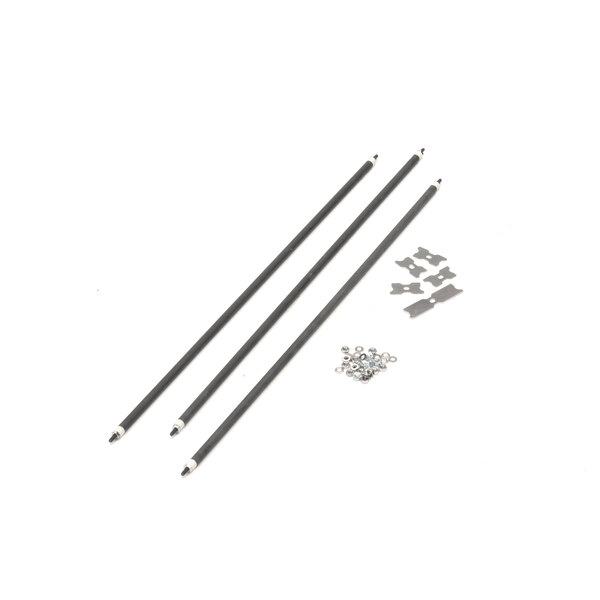 An Antunes 7000518 element kit including several black metal rods and screws.