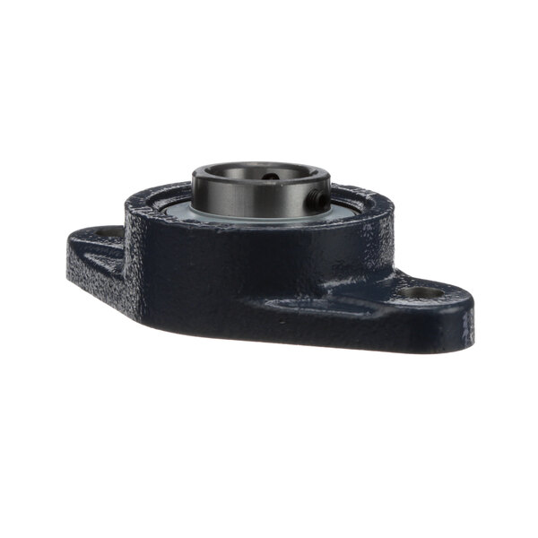 A black cast iron flange bearing with a round center.