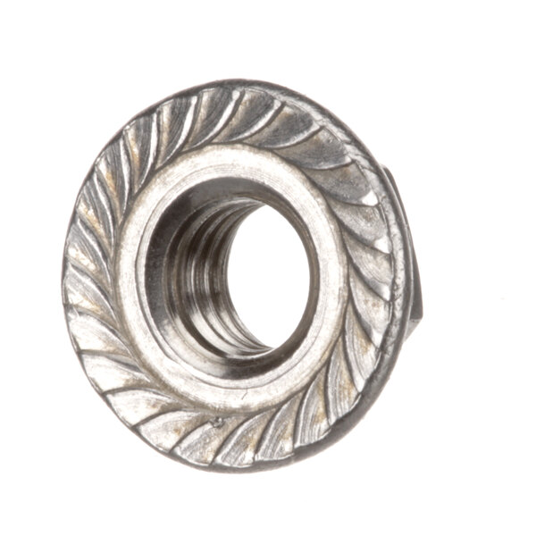 A close-up of a Meiko dishwasher guide nut with a spiral pattern on it.