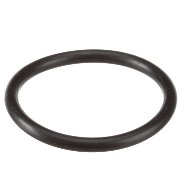 A black round rubber o ring.