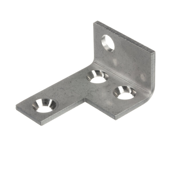 A metal Hatco top hinge with two holes.