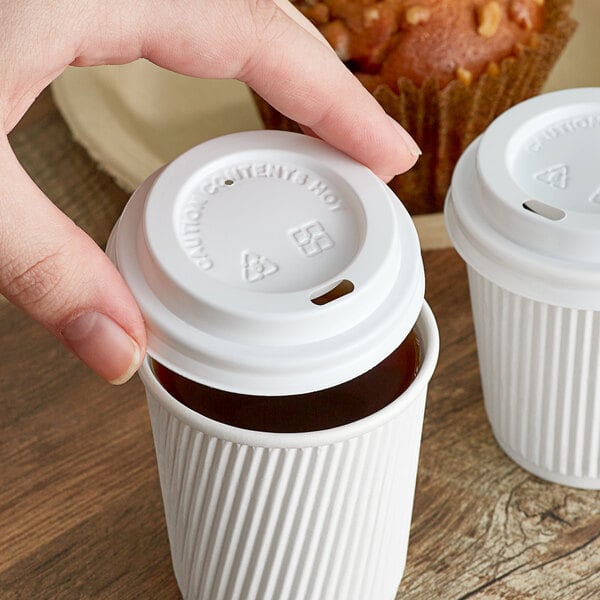 12oz /34cl Caffe Premium Hot Paper Cup with sip thro Lid