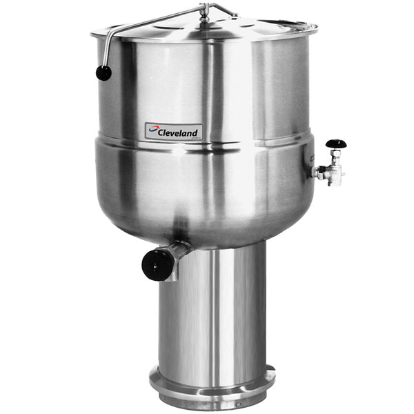 Cleveland KDP-100 100 Gallon Stationary 2/3 Steam Jacketed Pedestal-Mounted Direct Steam Kettle