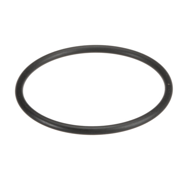 A black rubber V ring with a white background.