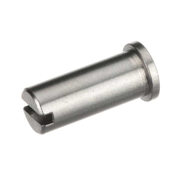 A close-up of a Beverage-Air stainless steel pin with a small hole.
