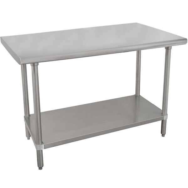 Advance Tabco VSS-247 24" x 84" 14 Gauge Stainless Steel Work Table with Stainless Steel Undershelf