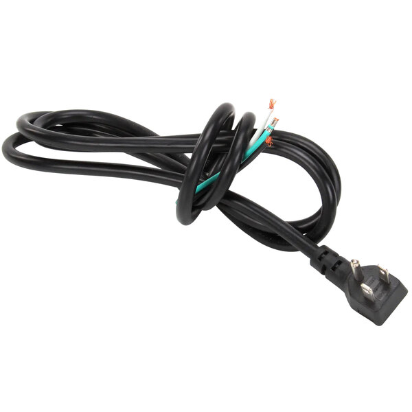 A black electrical cord with a 5-15 plug.