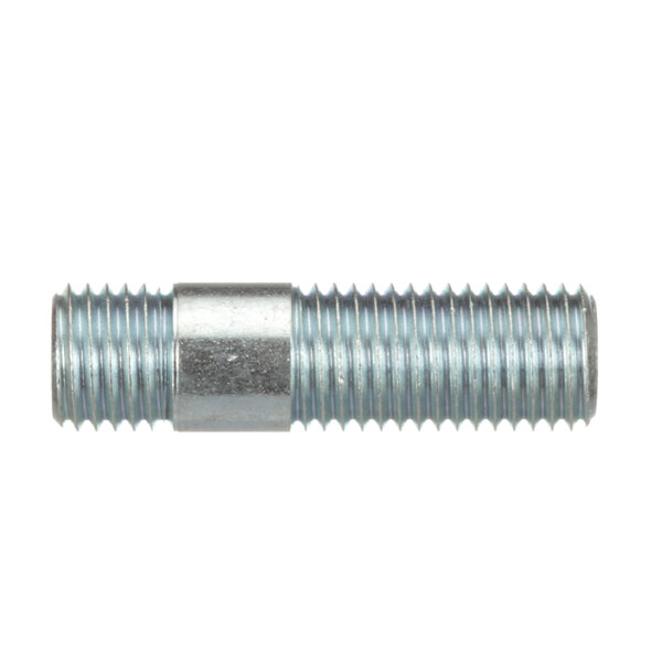 A Univex aluminum threaded stud with a nut.